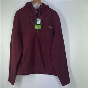 LL BEAN NWT Katahdin Fleece 1/2 Zip Men’s Burgandy Size XL